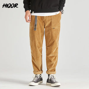 Affluent Loose Corduroy Male Cargo Pants