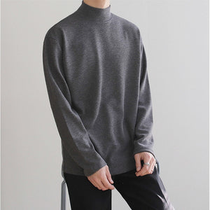 Affluent Casual Velvet Turtleneck Men Loose Sweater