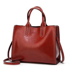 Affluent Store Leather Handbag - Large Size, Trunk Tote