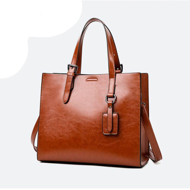 Affluent Store Leather Handbag - Large Size, Trunk Tote