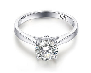 Affluent Engagement Ring - 18K White Gold Ring